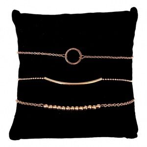 NEW - Arm Candy Trendy Elegant Stackable Rose Gold Bracelet Boho Chic 3PC Set